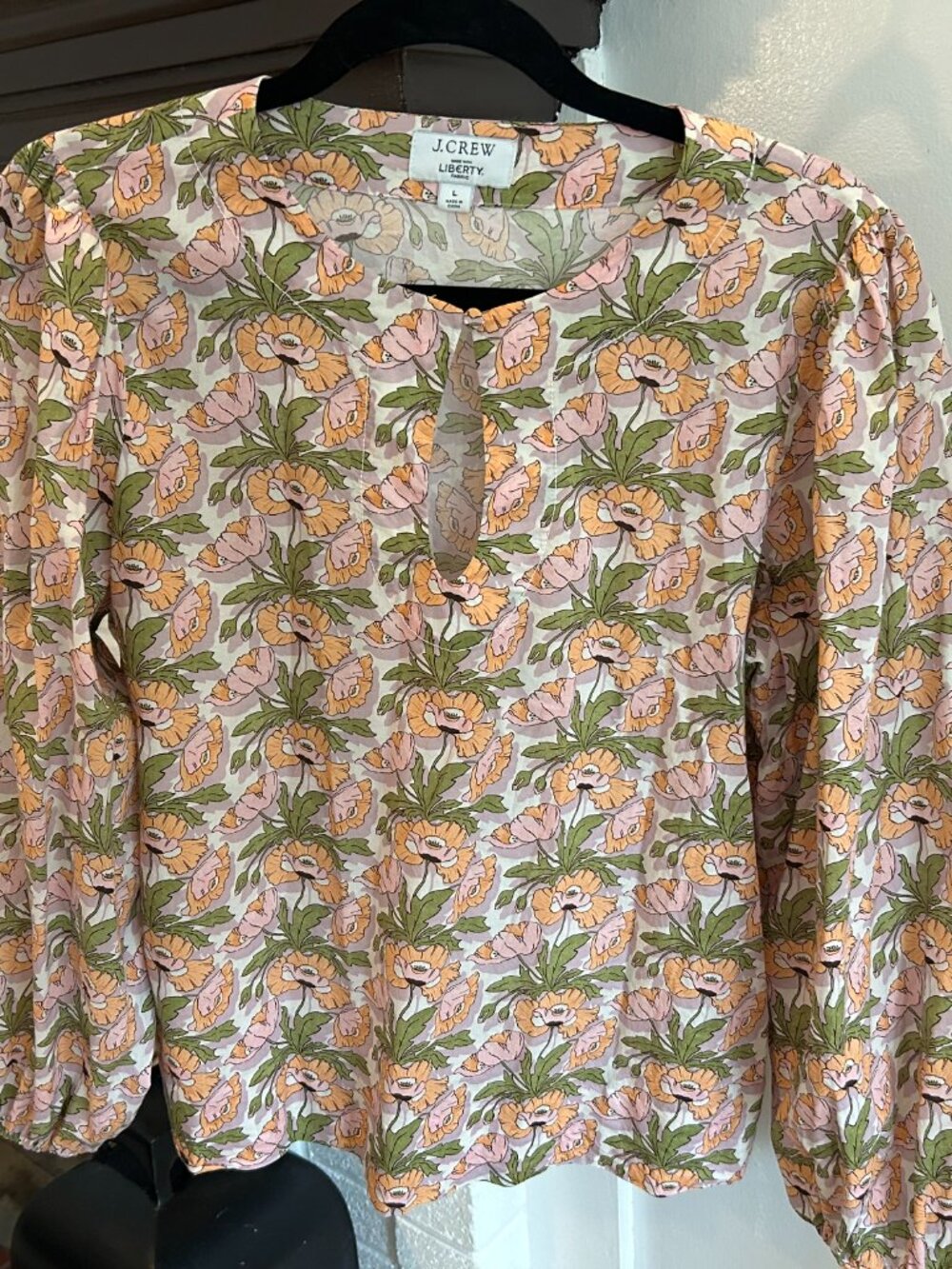 J. Crew Liberty Long Sleeve Popover Size Large